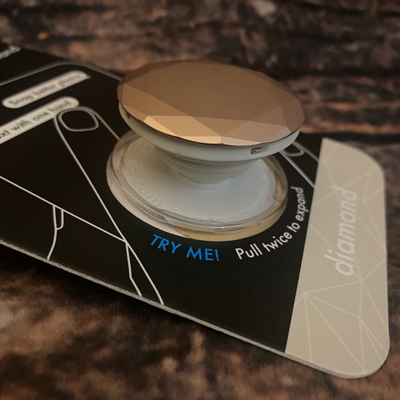 PopSockets PopGrip Metallic Diamond Cell Phone Grip & Stand - Rose Gold - Picture 4 of 5